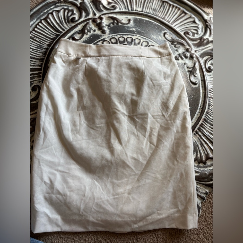 Cream CALVIN KLEIN Lined Straight Skirt 8